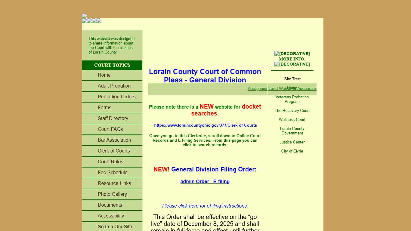 Lorain County Court of Common Pleas - Home Page